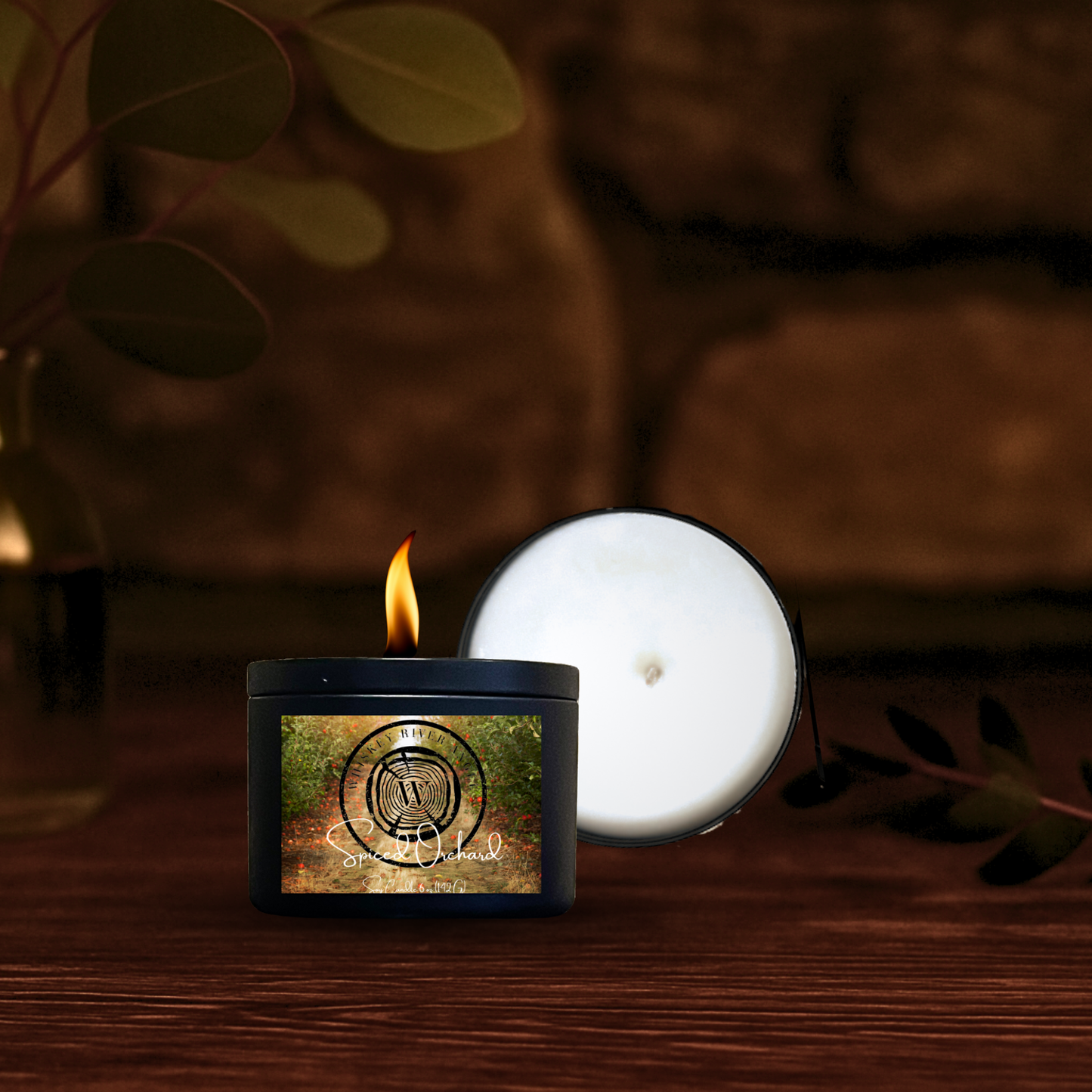 Spiced Orchard Candle | Hand-Poured Soy Wax in Matte Black Tin