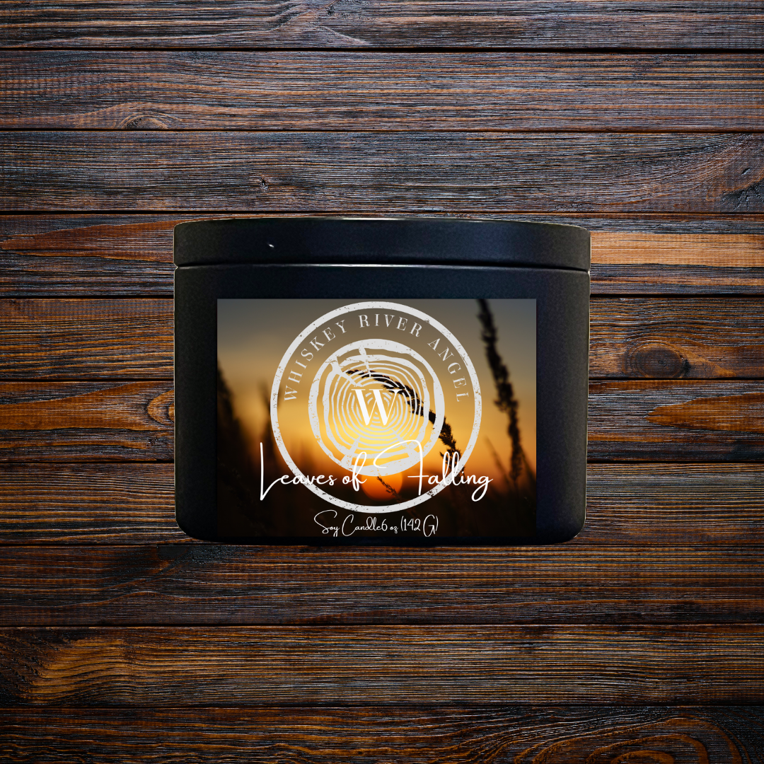 Leaves of Falling Candle | Hand-Poured Soy Wax in Matte Black Tin