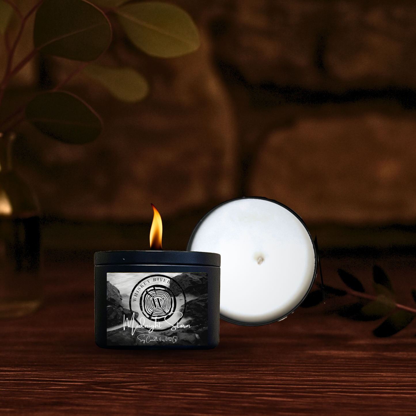 Midnight Storm Candle | Hand-Poured Soy Wax in Black Matte Tin