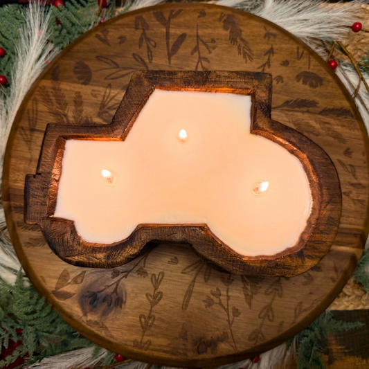 Wood Tractor Candle — 14 oz Triple-Wick