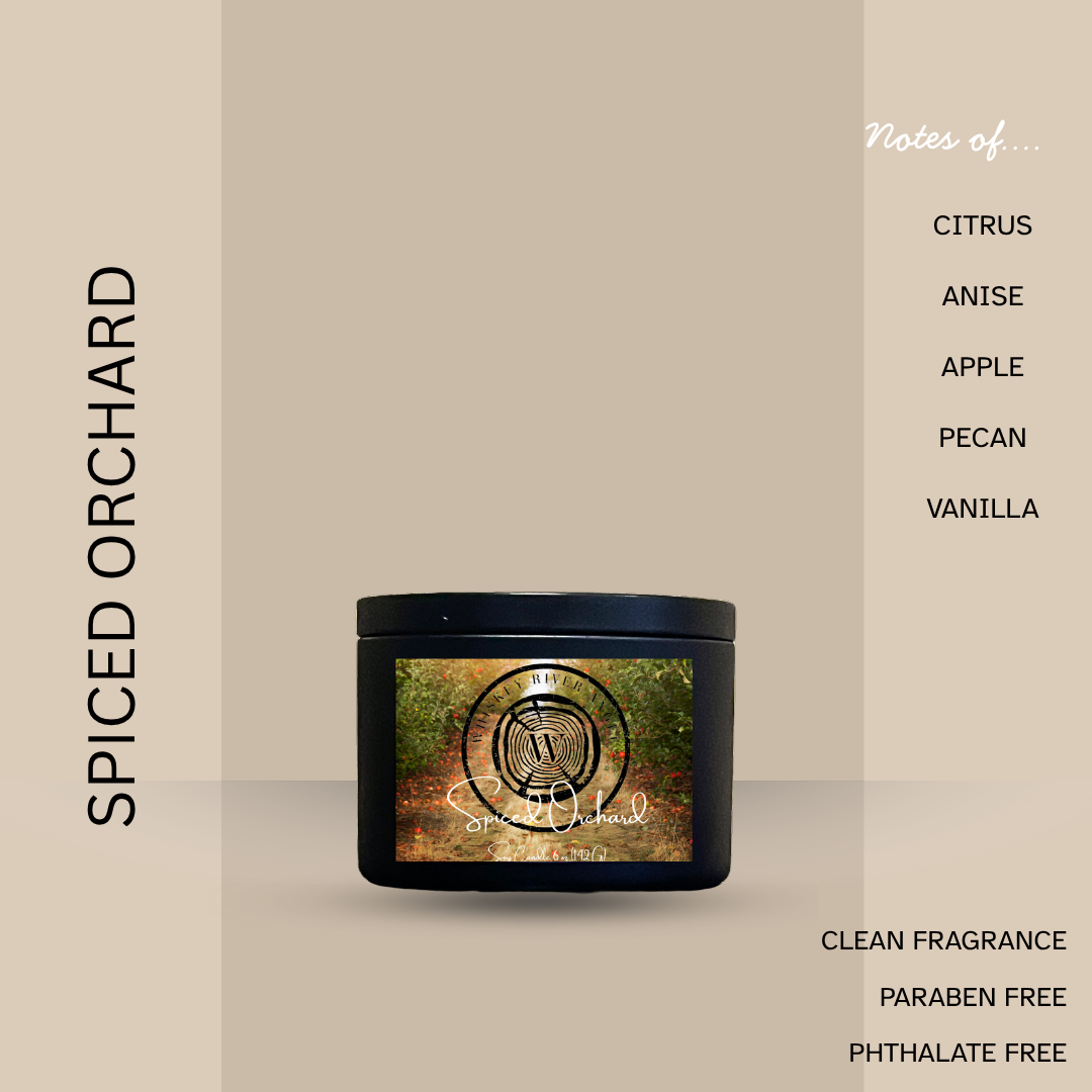 Spiced Orchard Candle | Hand-Poured Soy Wax in Matte Black Tin
