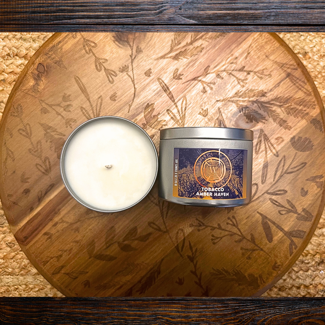 All Natural 6 oz Soy Candle - Tobacco Amber Haven