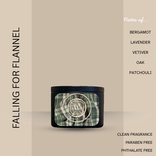 Falling for Flannel Candle | All Natural Soy Wax in Matte Black Tin