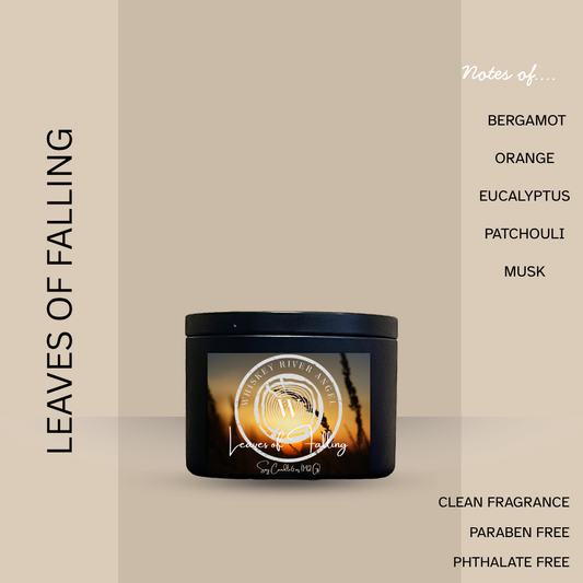 Leaves of Falling Candle | Hand-Poured Soy Wax in Matte Black Tin