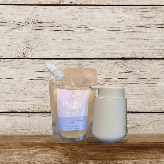 Matte Foam Dispenser + 8 oz Foaming Hand Soap Bundle